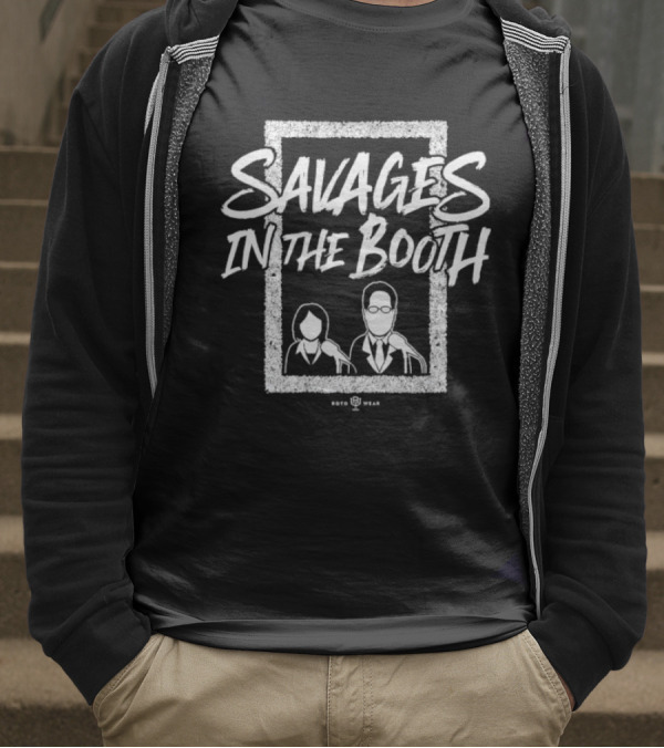 John Sterling Suzyn Waldman Savages In The Booth Vintage Radio Theme T-Shirt