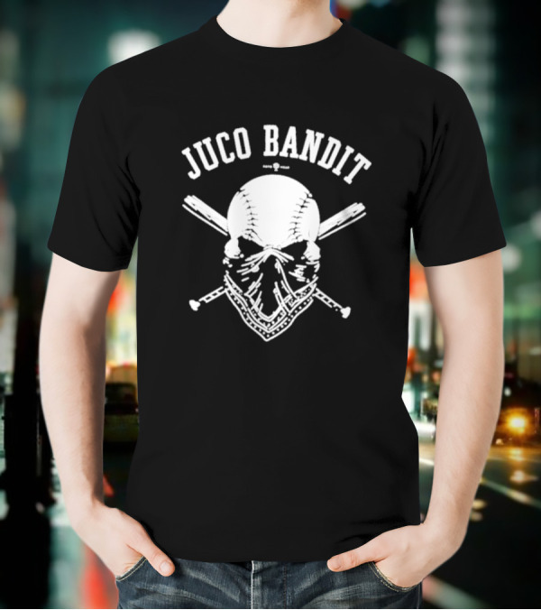 Juco Bandit Skull And Crossed Baseball Bats T-Shirt