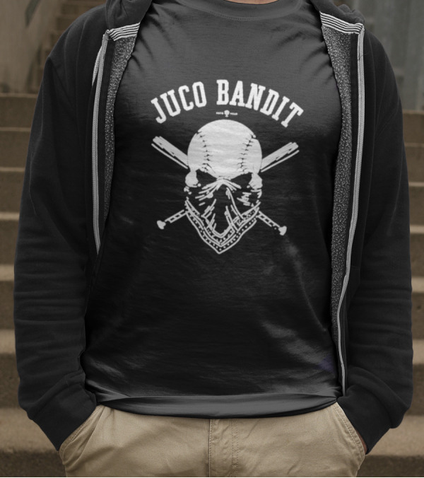 Juco Bandit Skull And Crossed Baseball Bats T-Shirt