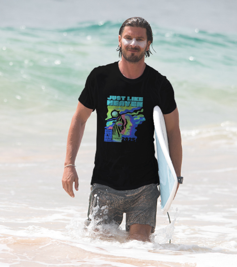 Just Like Heaven Time And Space 2025 Psychedelic Face And Abstract Cosmic Imagery T-Shirt