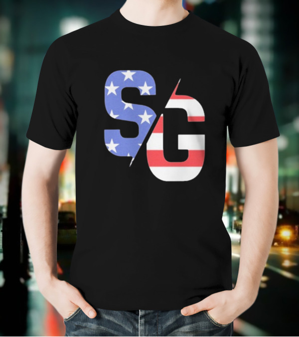 Justin Swanstrom Racing SG Stars Stripes Merica Flag T-Shirt