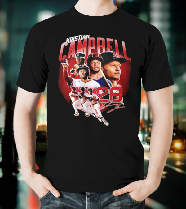 Kristian Campbell Baseball Red Sox Number 28 T-Shirt