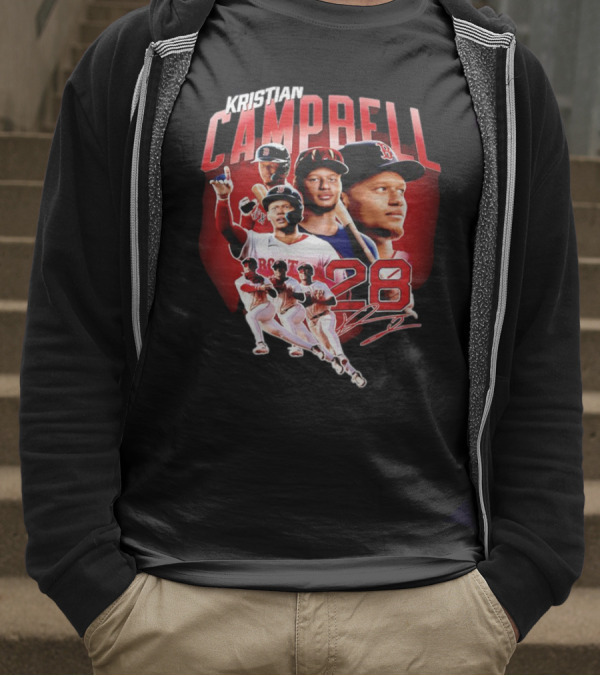 Kristian Campbell Baseball Red Sox Number 28 T-Shirt