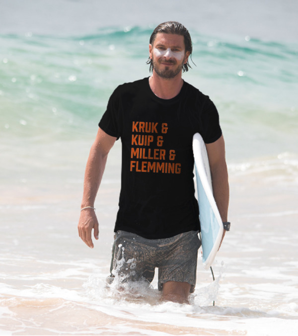 Kruk Kuip Miller Flemming Baseball Broadcasters Orange Text T-Shirt