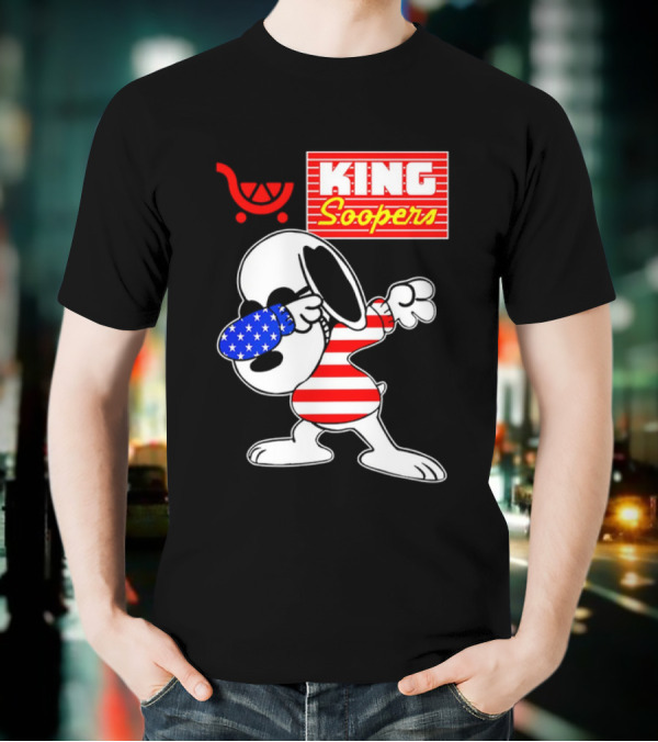 King Soopers Snoopy Dabbing USA Flag Style T-Shirt