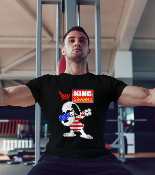 King Soopers Snoopy Dabbing USA Flag Style T-Shirt