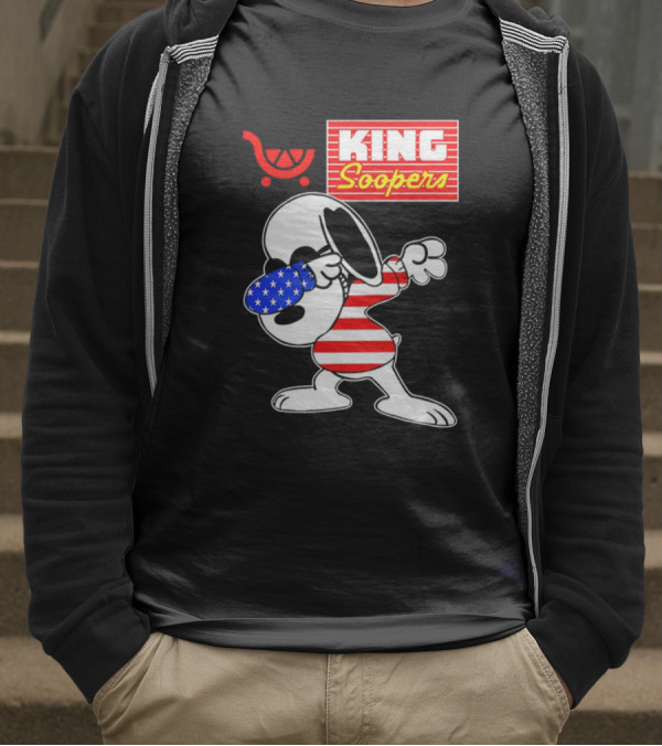 King Soopers Snoopy Dabbing USA Flag Style T-Shirt