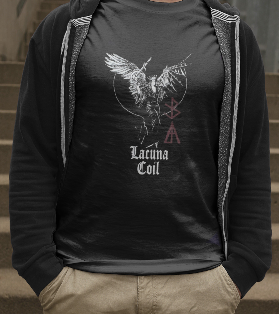 Lacuna Coil Layers Of Time Wings Symbol T-Shirt