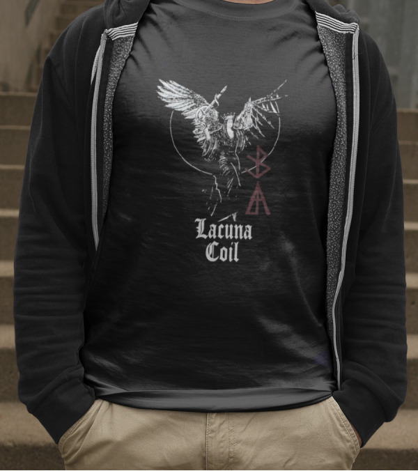 Lacuna Coil Layers Of Time Wings Symbol T-Shirt