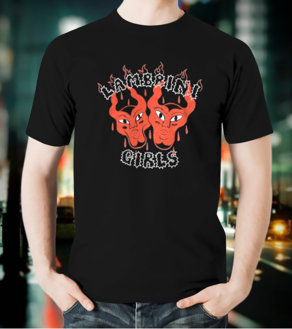 Lambrini Girls Devil Horned Masks Fiery Aesthetic T-Shirt