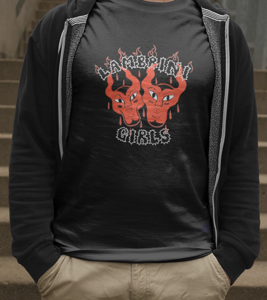 Lambrini Girls Devil Horned Masks Fiery Aesthetic T-Shirt