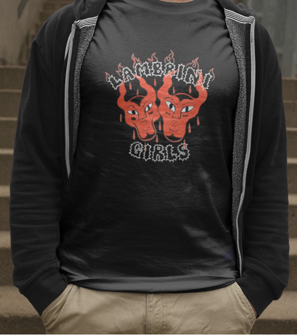 Lambrini Girls Devil Horned Masks Fiery Aesthetic T-Shirt