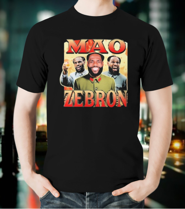 Mao Zebron Lebron James Fusion In Vintage Propaganda Style T-Shirt