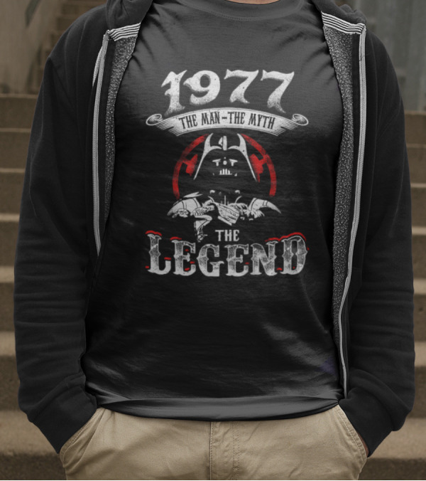 1977 The Man The Myth The Legend Star Wars Darth Vader Tie Fighter T-Shirt