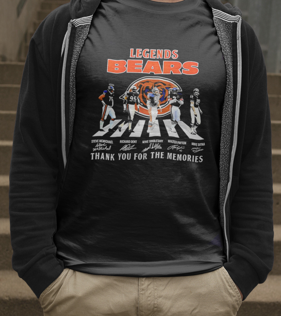 Legends Bears Steve McMichael Richard Dent Mike Singletary Walter Payton Mike Ditka Thank You For The Memories T-Shirt