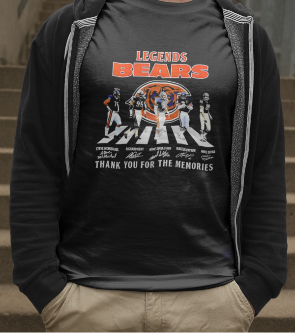 Legends Bears Steve McMichael Richard Dent Mike Singletary Walter Payton Mike Ditka Thank You For The Memories T-Shirt