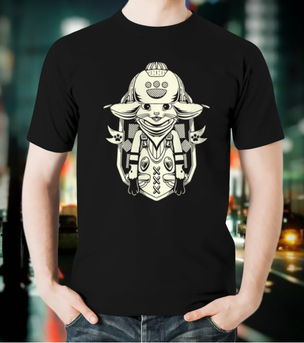 Little Buddy Cartoon Alien Creature In Tribal Style T-Shirt