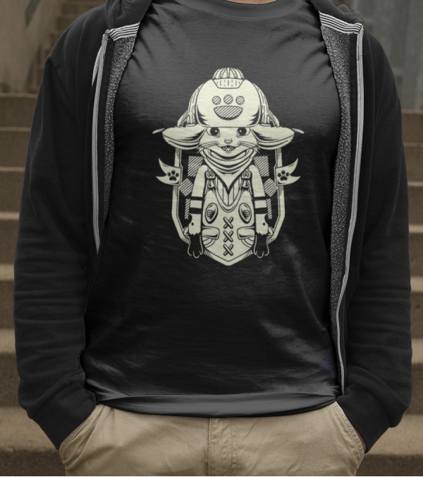 Little Buddy Cartoon Alien Creature In Tribal Style T-Shirt