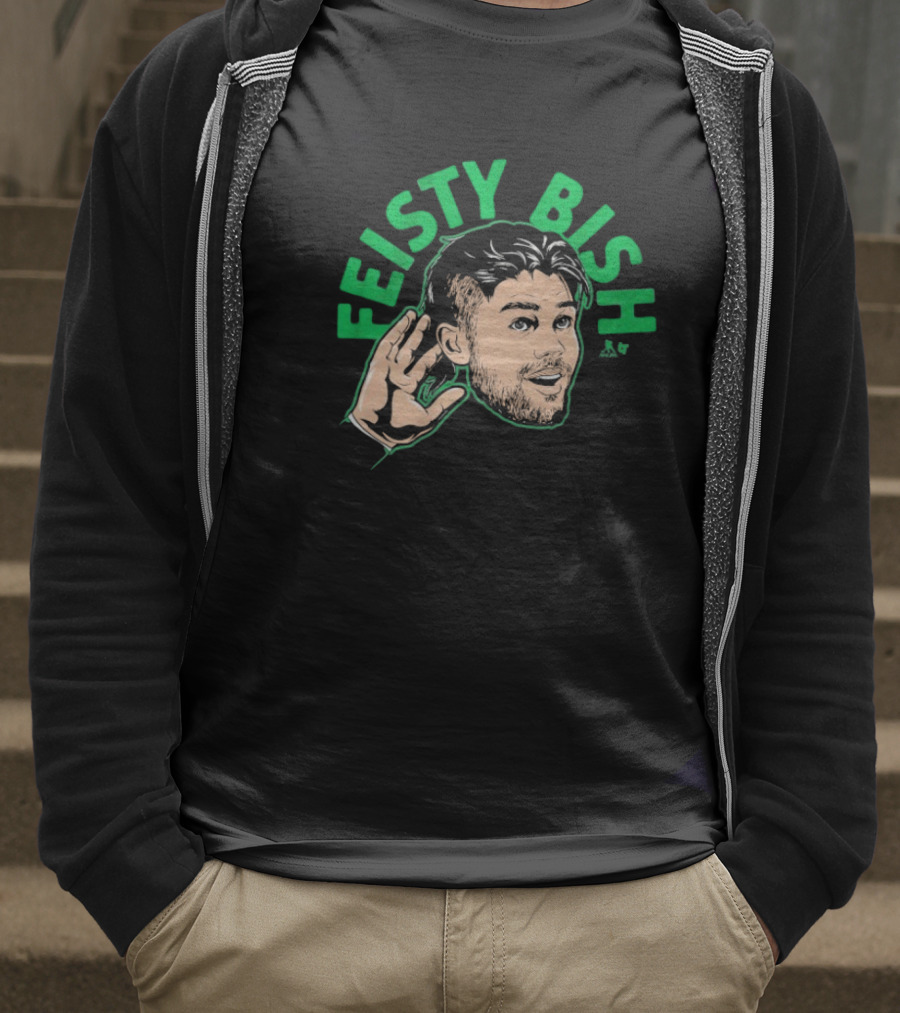 Feisty Bish Hand Gesture Illustration With Lian Bischel Artwork T-Shirt