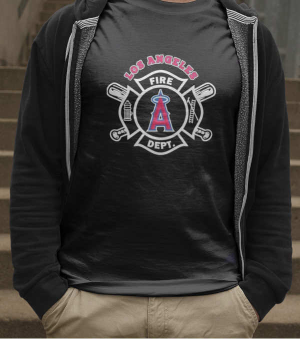 Los Angeles Angels Fire Dept Firefighters Emblem T-Shirt