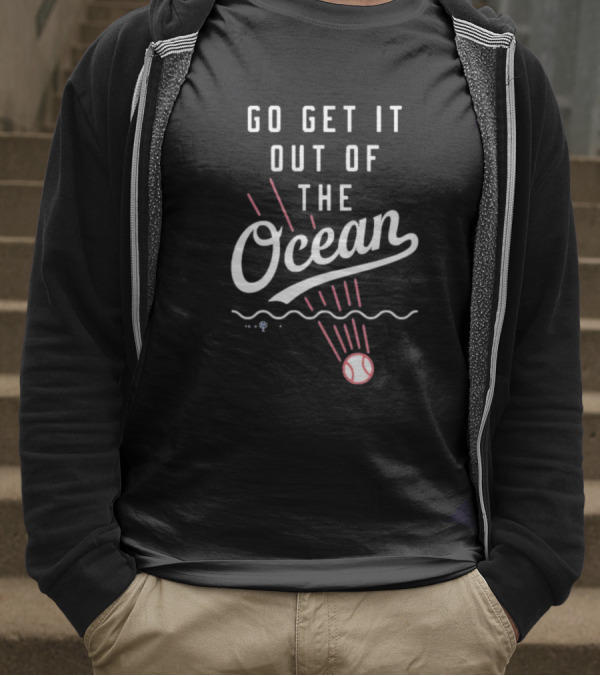 Los Angeles Dodgers Go Get It Out Of The Ocean Baseball Wave T-Shirt