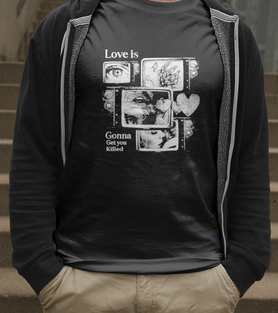 Love Is Gonna Get You Killed Eyes And Heart Panels T-Shirt