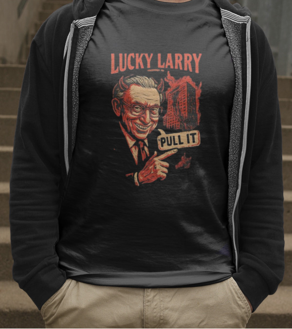 Lucky Larry Pull It Devil Horns Skyscraper T-Shirt