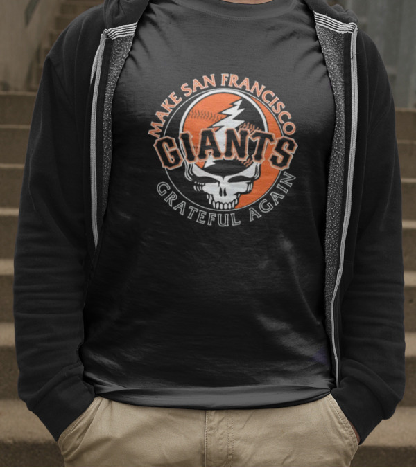 Make San Francisco Giants Grateful Again Lightning Skull T-Shirt