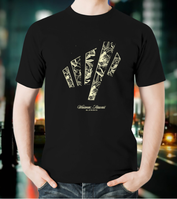 Waianae Hawaii Blessed Max Holloway Undeniable Floral Stripes T-Shirt