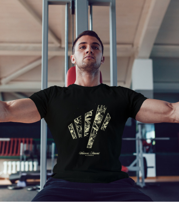 Waianae Hawaii Blessed Max Holloway Undeniable Floral Stripes T-Shirt