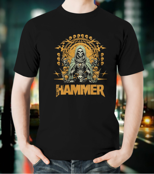 Metal Hammer Skull Wreath Grim Reaper T-Shirt
