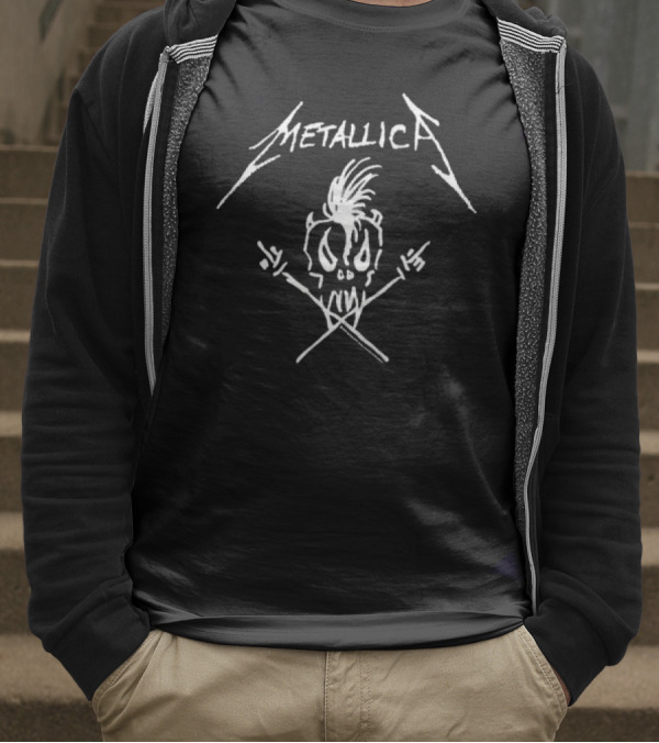 Metallica Rare Skull Crossbones Punk Style T-Shirt
