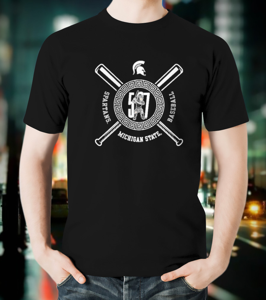 Michigan State Spartans Baseball 517 Day Mascot T-Shirt