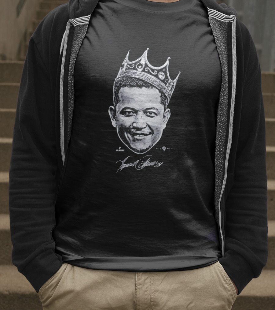 Miguel Cabrera Crown Portrait With Signature T-Shirt