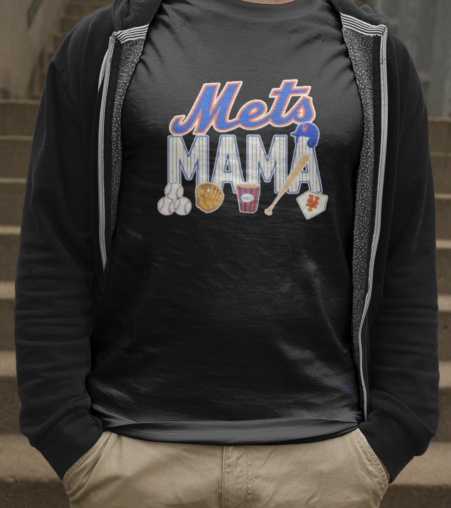 Mets Mama Mother’s Day Peanuts MLB Baseball Glove Bat Cap T-Shirt