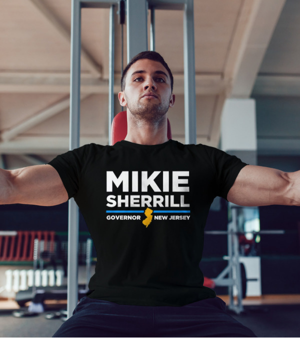 Mikie Sherrill Governor New Jersey With State Map Icon T-Shirt