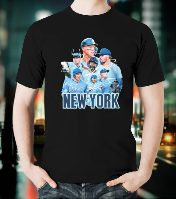 New York Yankees MLB Players Series Signatures Team Portrait T-Shirt
