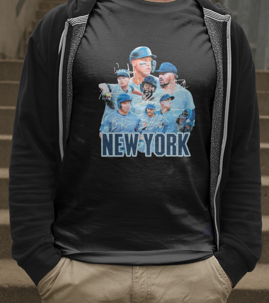 New York Yankees MLB Players Series Signatures Team Portrait T-Shirt