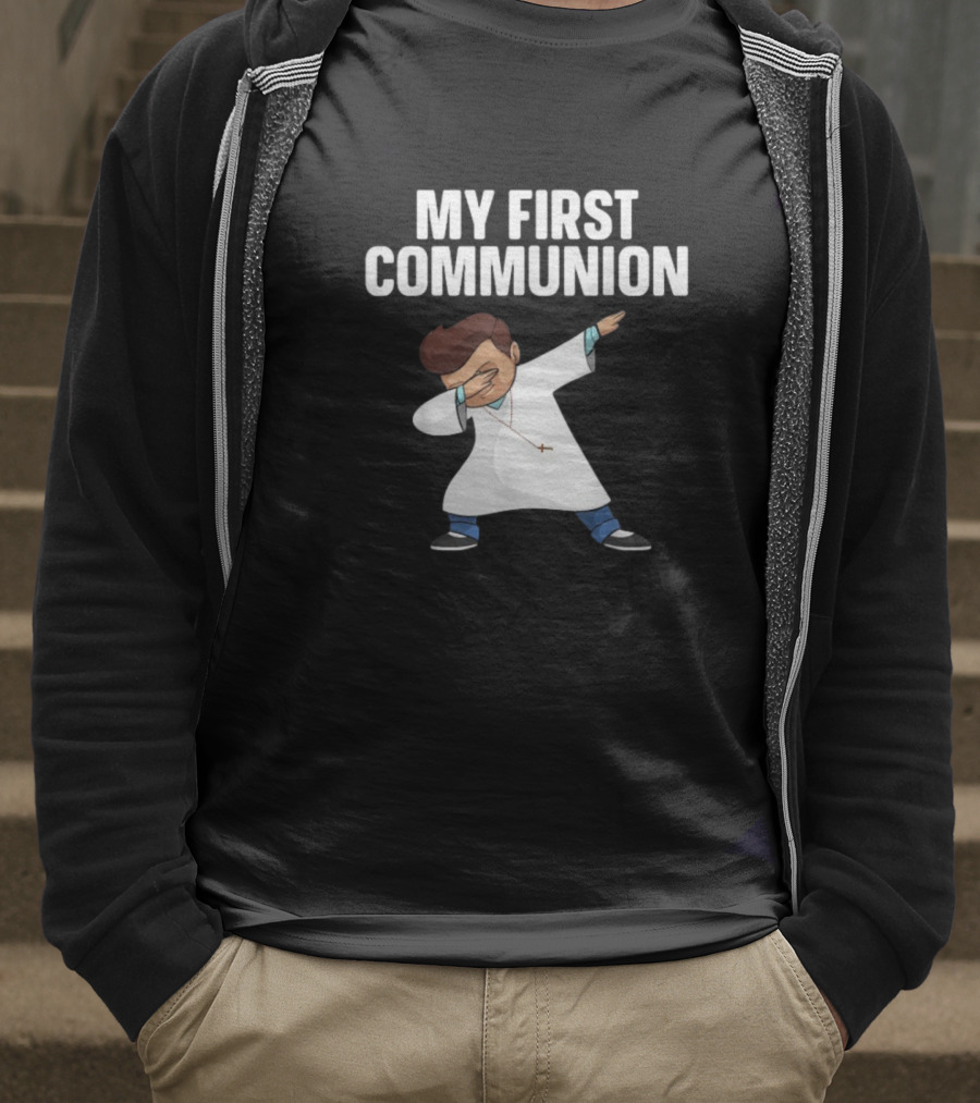 My First Communion Dabbing Priest Fun Theme T-Shirt