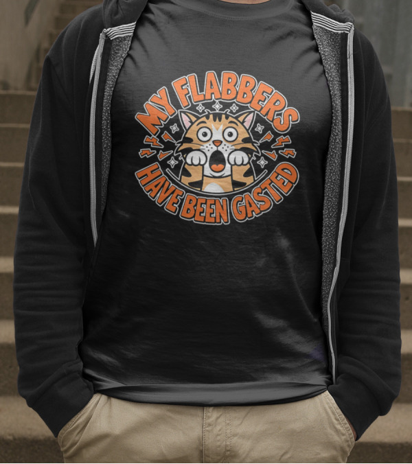My Flabbers Have Been Gasted Cat Cartoon Expression T-Shirt