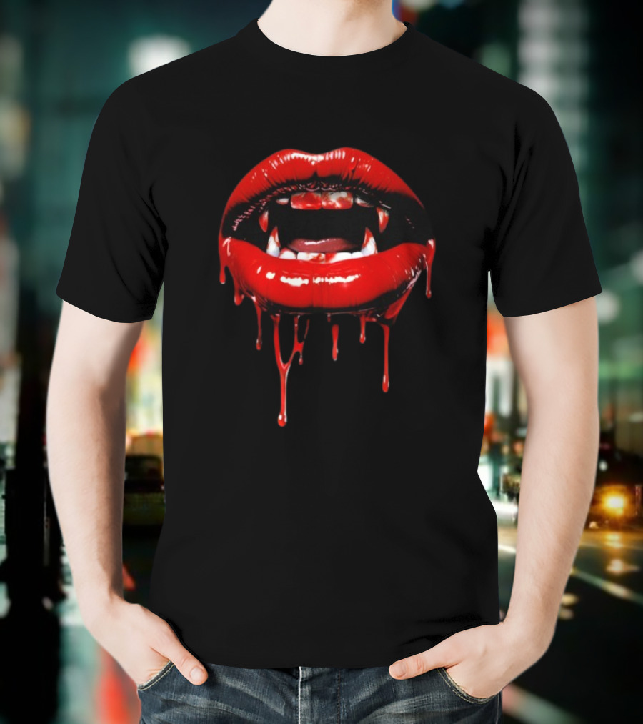 Vampire Lips Dripping Blood Nathan James Edition T-Shirt