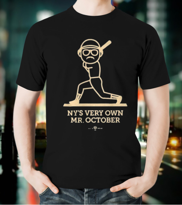 NY’s Very Own Mr. October Baseball Player Batting Retro Style T-Shirt