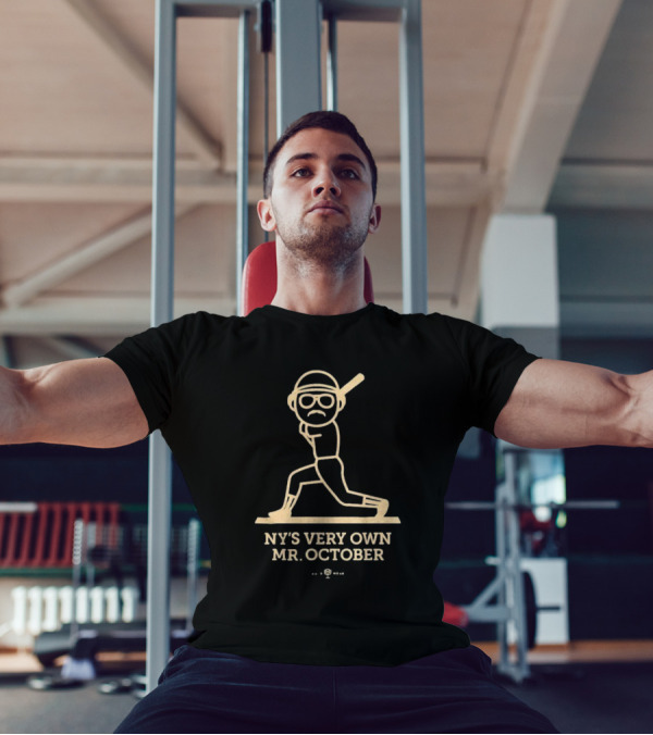 NY’s Very Own Mr. October Baseball Player Batting Retro Style T-Shirt