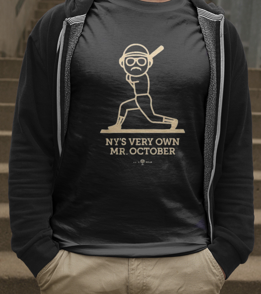 NY’s Very Own Mr. October Baseball Player Batting Retro Style T-Shirt