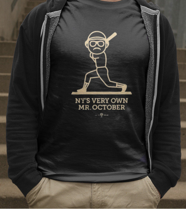 NY’s Very Own Mr. October Baseball Player Batting Retro Style T-Shirt