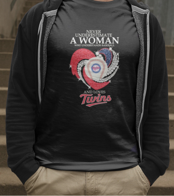 Never Underestimate A Woman Who Understands Baseball And Loves Twins T-Shirt