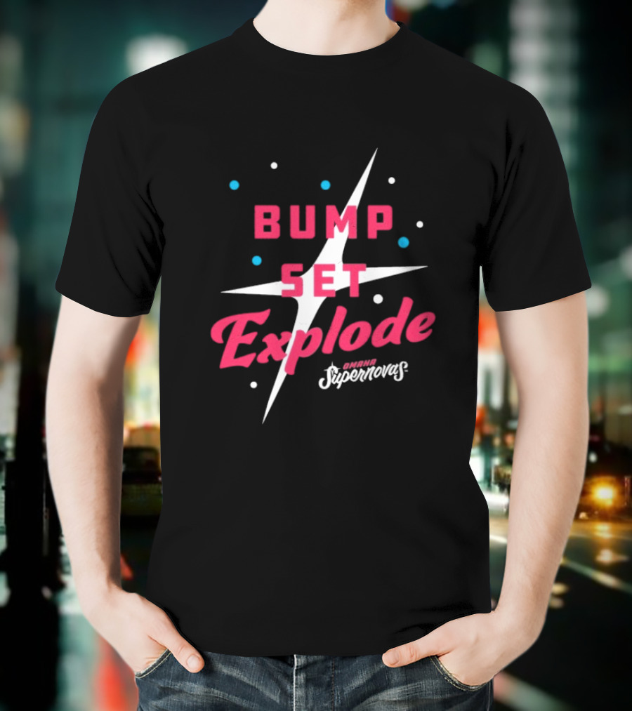 Omaha Supernovas Bump Set Explode Volleyball Starburst T-Shirt