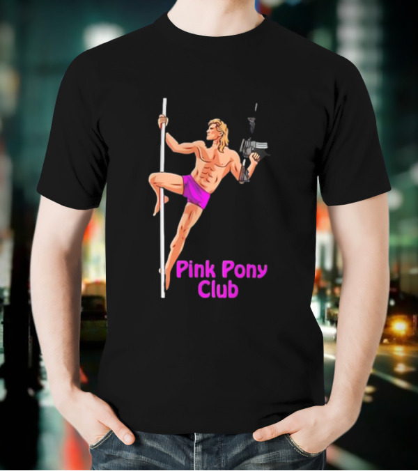 Pink Pony Club Pole Dancer With Gun T-Shirt