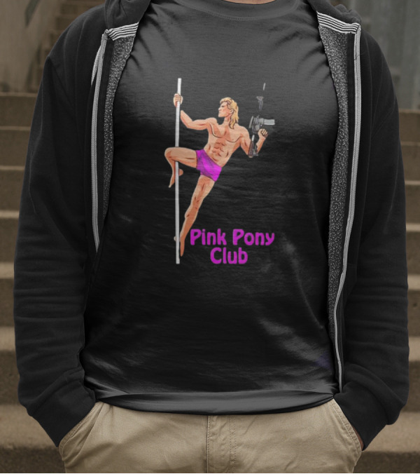 Pink Pony Club Pole Dancer With Gun T-Shirt