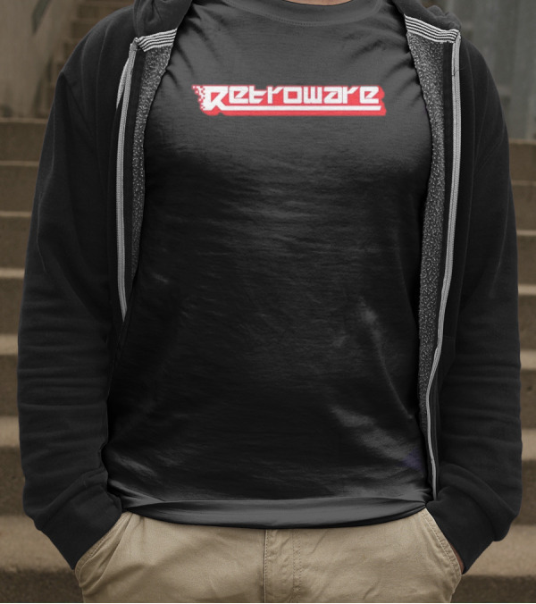 Retroware Pixelated Retro Gaming Style Red Branding T-Shirt